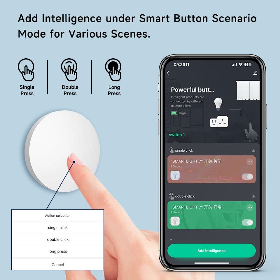 Zigbee-кнопка сценаріїв Tuya кругла (CR2032) — мініатюра 5