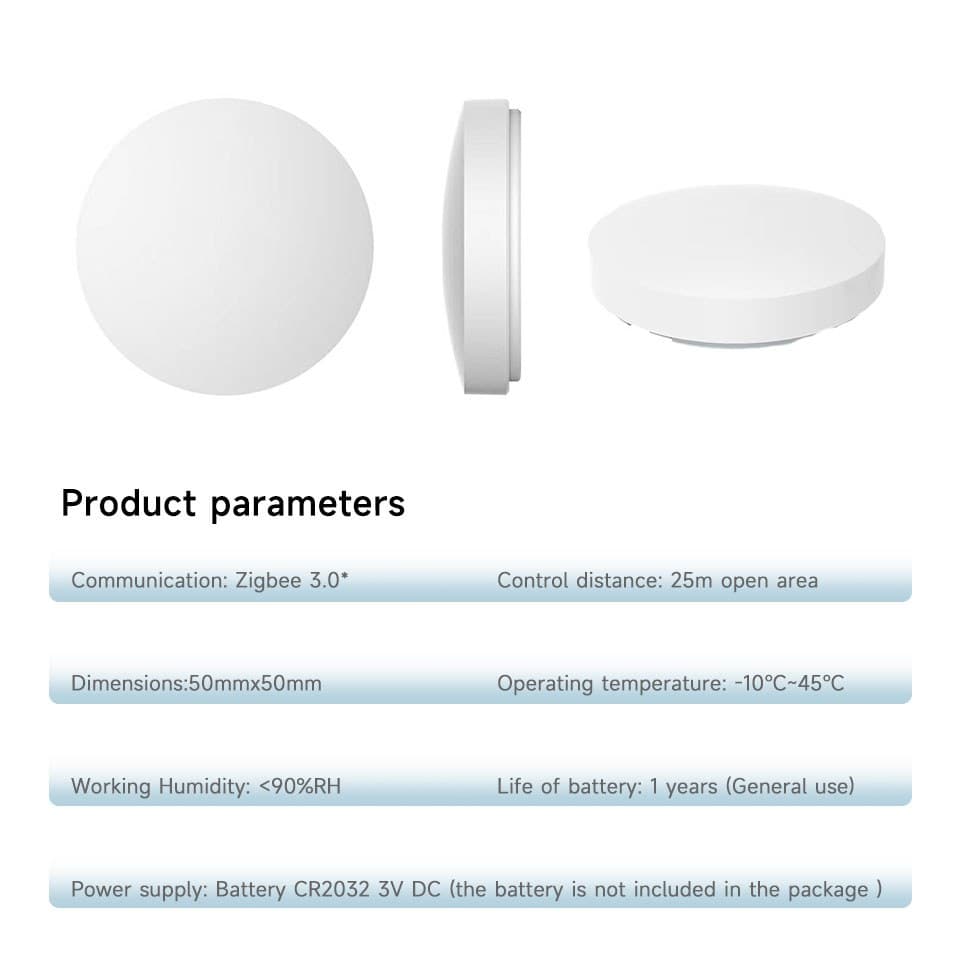 Zigbee-кнопка сценаріїв Tuya кругла (CR2032) — мініатюра 9