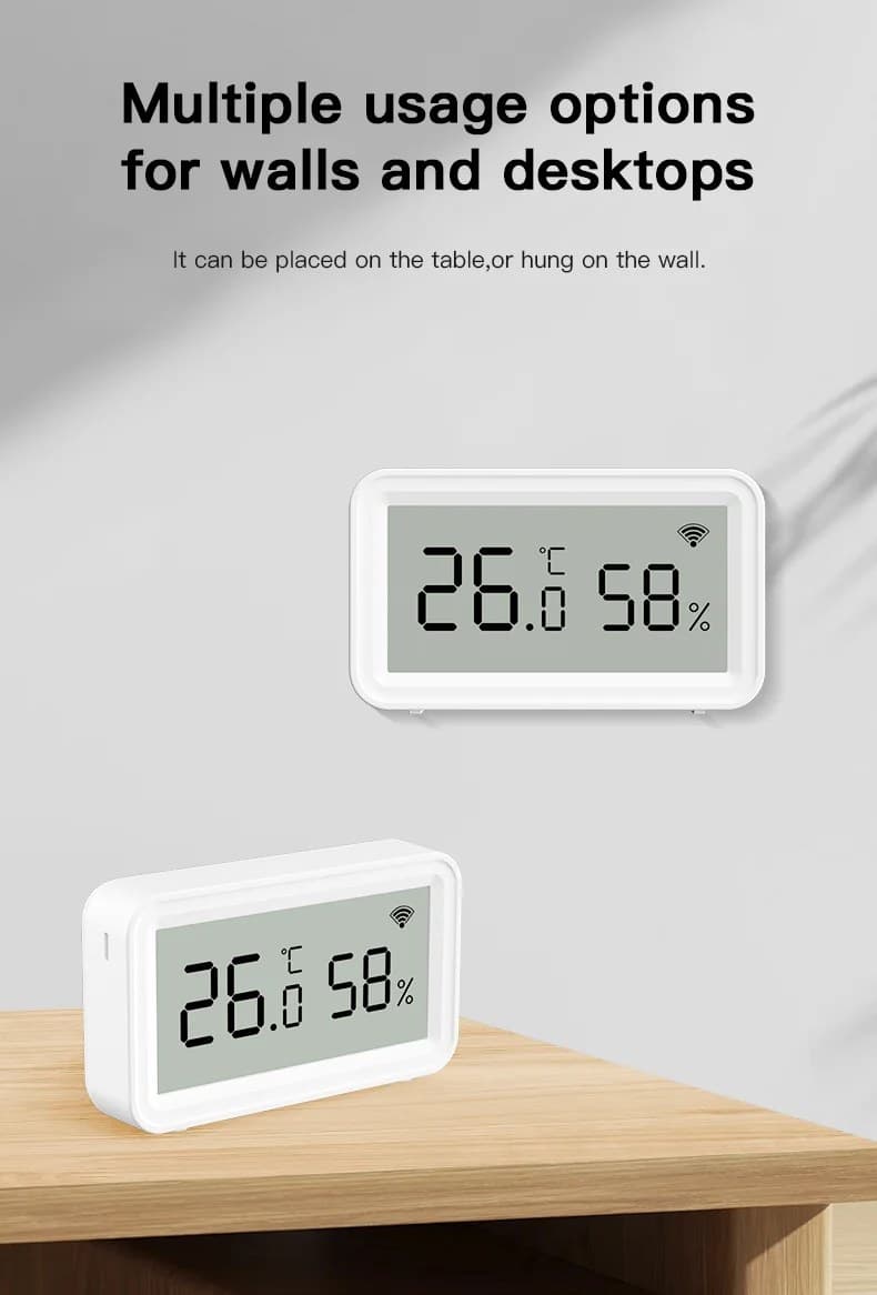 Датчик температури й вологості Tuya з LCD (Wi-Fi) — мініатюра 3