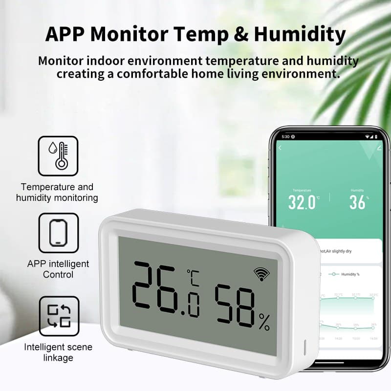 Датчик температури й вологості Tuya з LCD (Wi-Fi) — мініатюра 5