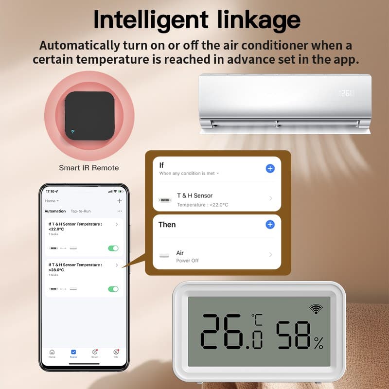 Датчик температури й вологості Tuya з LCD (Wi-Fi) — мініатюра 6