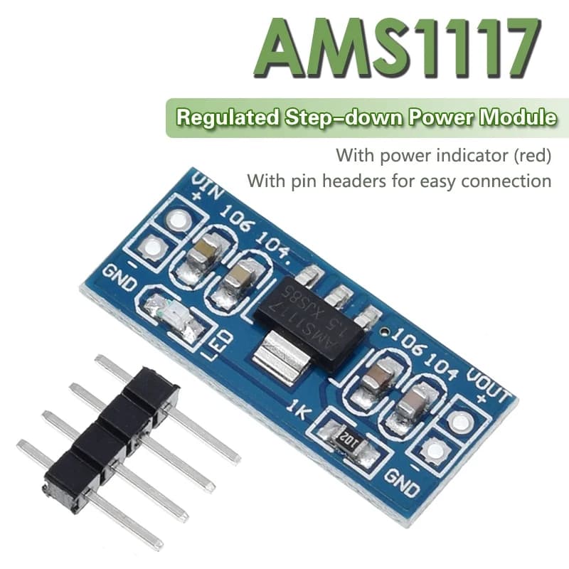 AMS1117 — модуль стабілізатора напруги (3.3V або 5V)