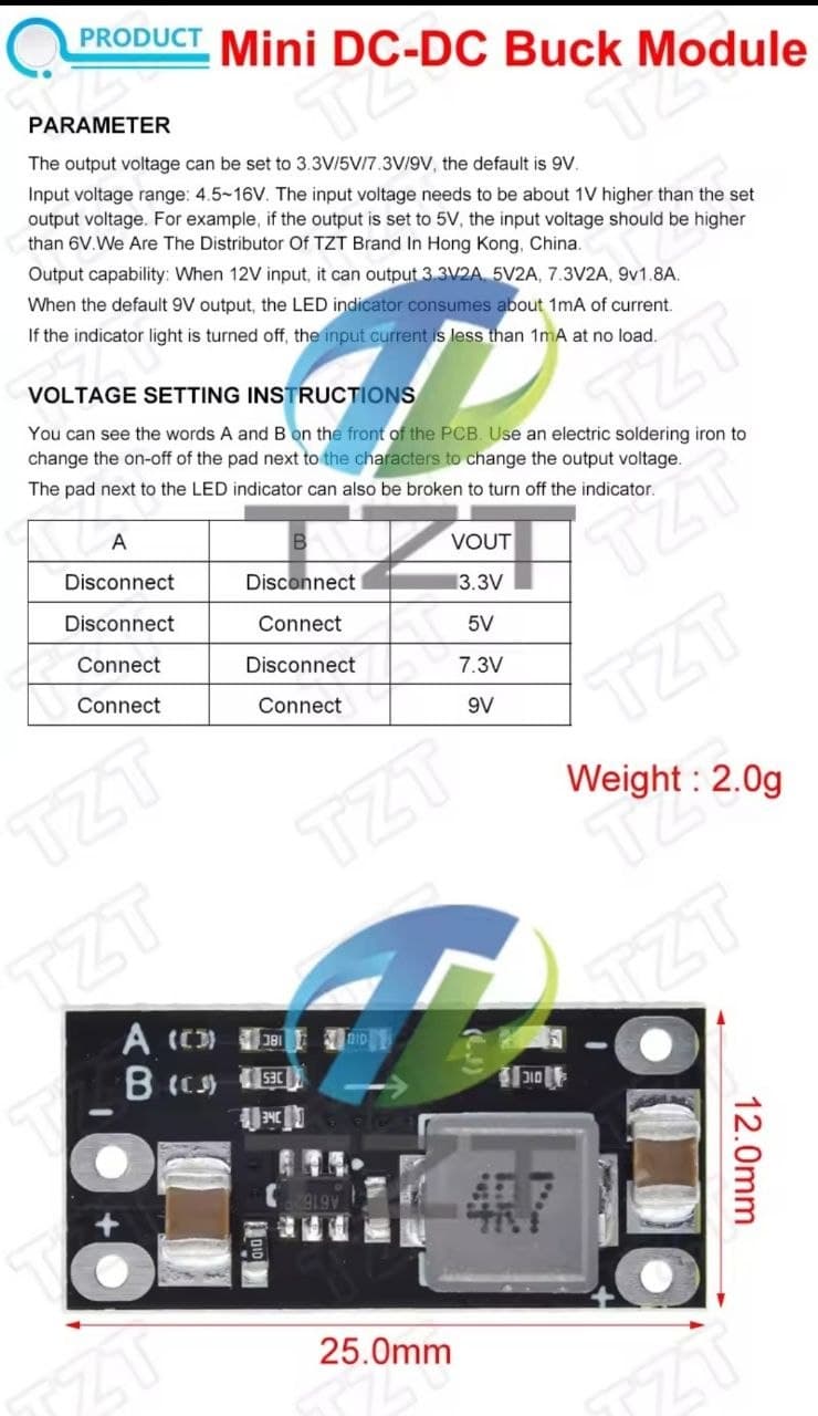 DC-DC Step-Down перетворювач Mini 12V→5V 2A — мініатюра 3