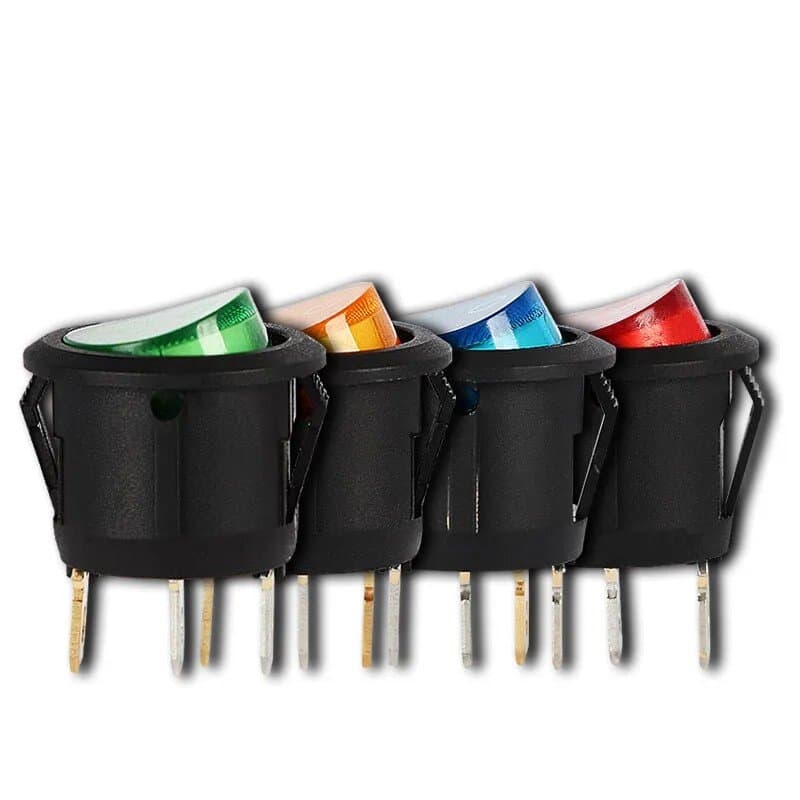 Вимикач круглий 220V 6A (red/green) — мініатюра 4