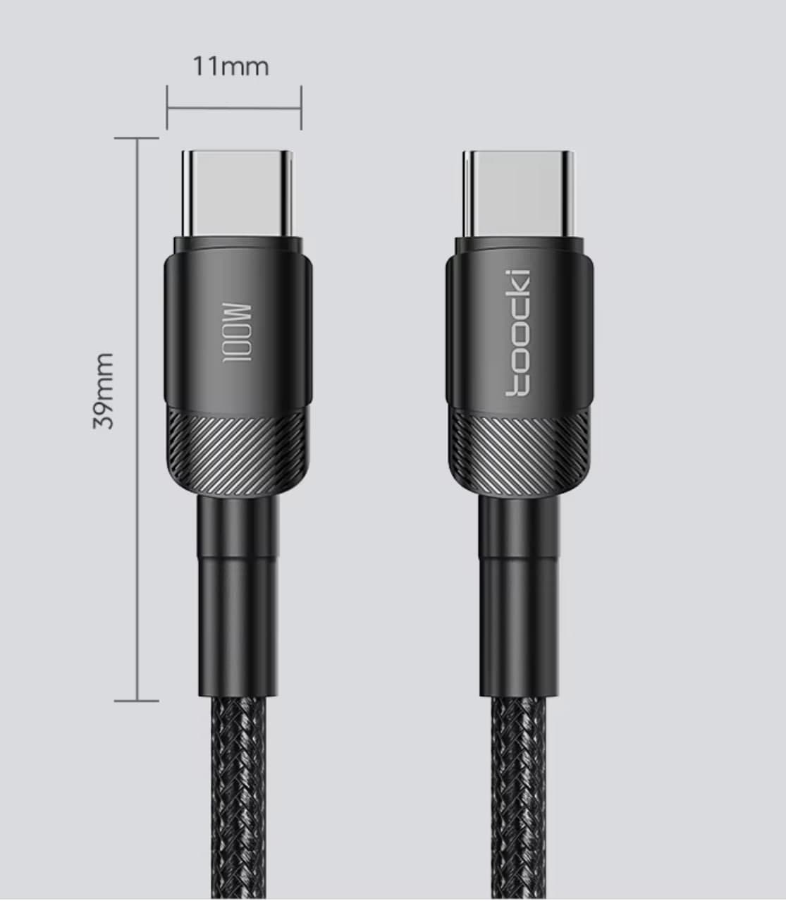 Toocki 60W Type-C to Type-C кабель PD 3.0 Quick Charge 4.0