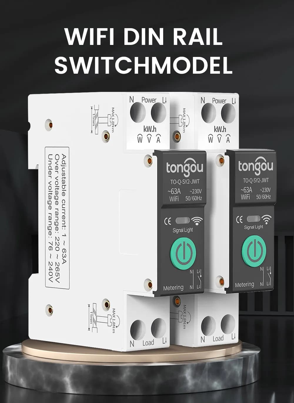 TUYA Smart WiFi MCB — розумний автомат захисту з енергомоніторингом (1-63A)