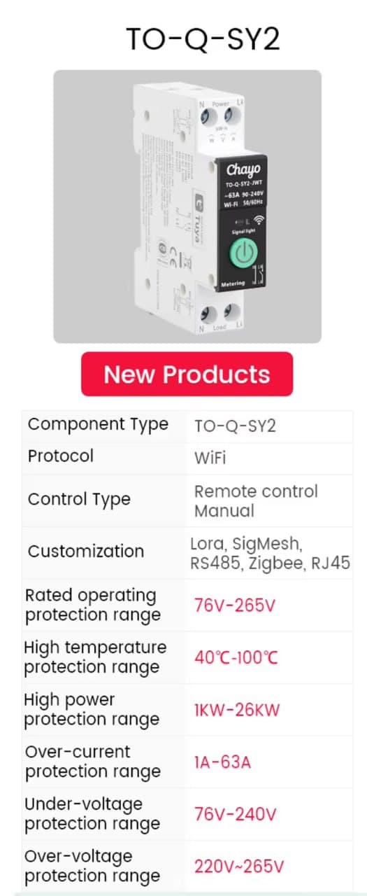 TUYA Smart MCB Wi-Fi / Zigbee — розумний автомат захисту з енергомоніторингом (1-63A) — мініатюра 2