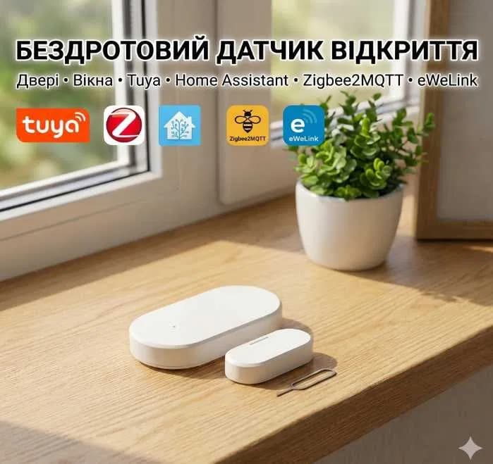 ZigBee датчик відкриття дверей/вікон