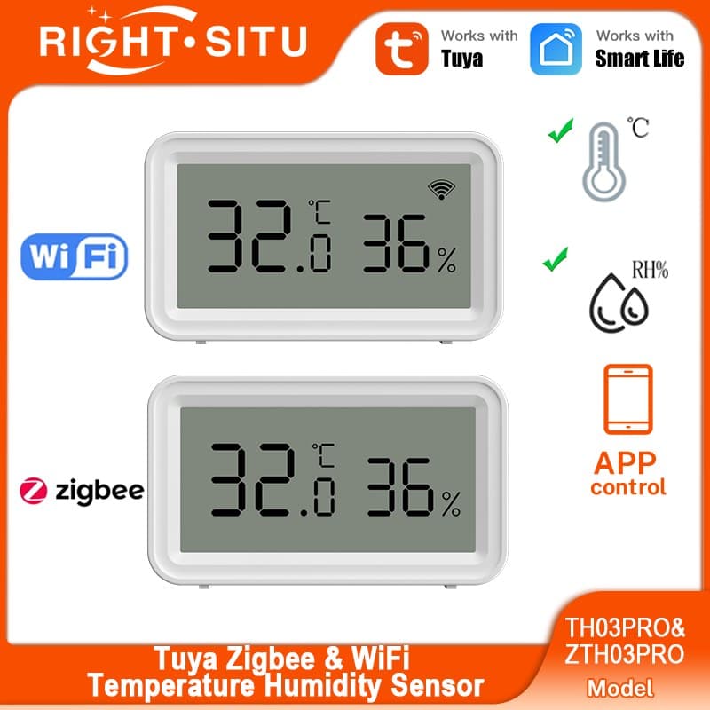 Датчик температури й вологості Tuya з LCD (Wi-Fi)