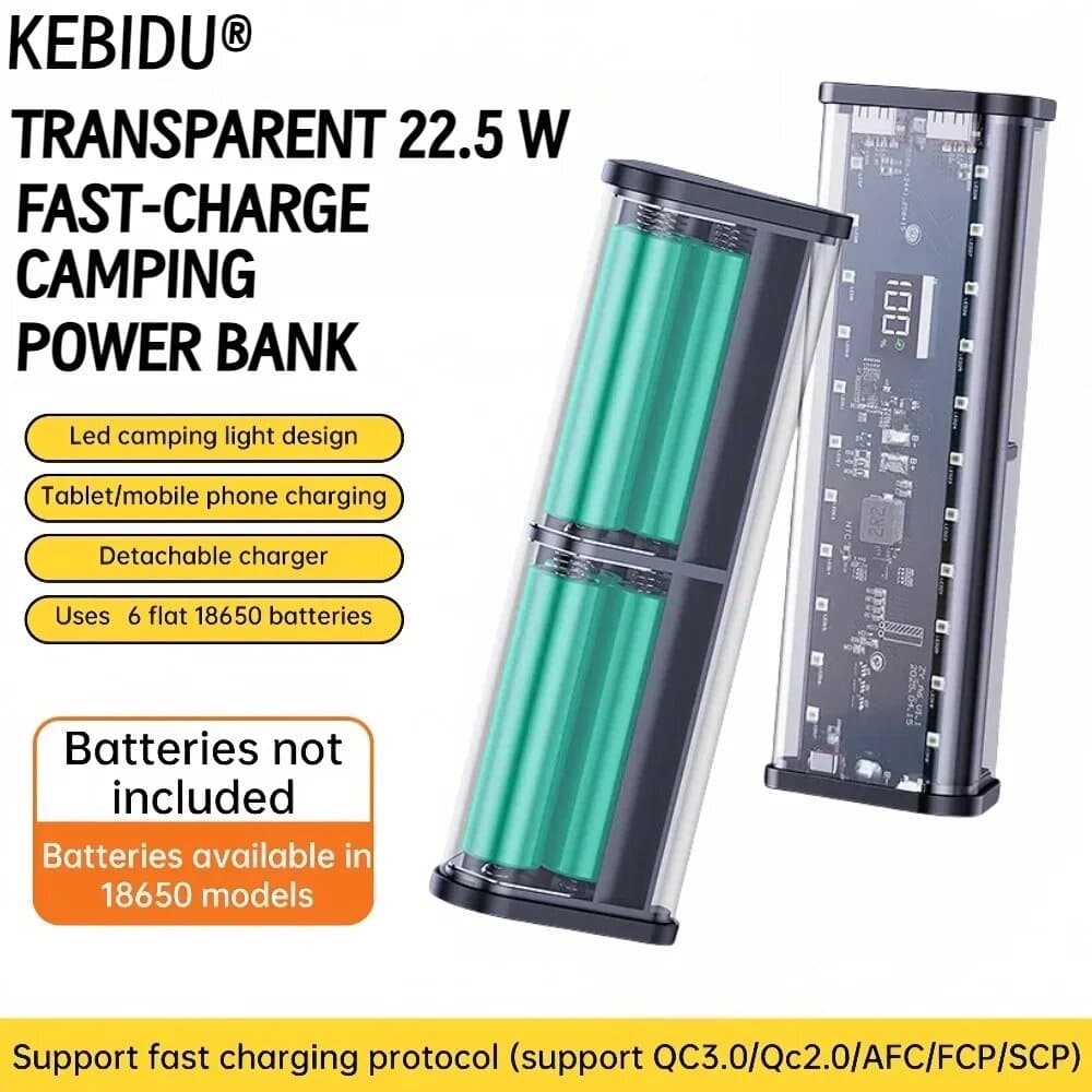 DIY-корпус повербанка 6×18650 22.5W (LED)